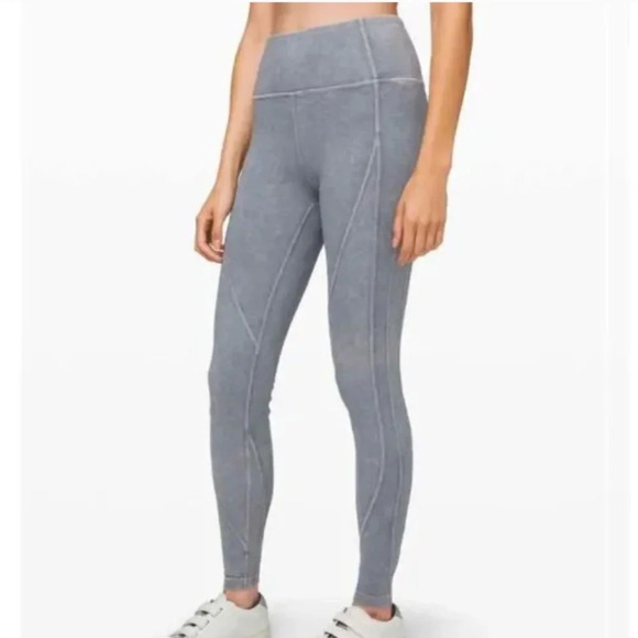 Lululemon Wunder Under High-Rise Tight *Snow Washed Ribbed 28" Washed Luna Sz 6 - Picture 1 of 8